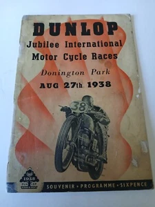 Carreras de motociclismo Donington Park 1938. Programa de carreras de motocicletas Dunlop Jubilee. - Imagen 1 de 10
