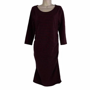 Ingrid & Isabel Maternity Dress Women's Medium Long Sleeve Knee Length Striped - Picture 1 of 11