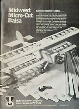 Vintage 1983 Midwest Micro-Cut Balsa RC Plane Print Ad Ephemera