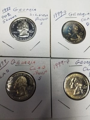 1999- Georgia STATEHOOD 4 Coin Set With 90% SILVER PROOF  - Image 1 of 4