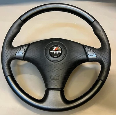 TOYOTA Celica Supra MR2 SPYDER Matrix Black Stitched TRD Custom Steering Wheel. - Image 1 of 4