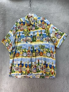 Kahala Shirt Mens L Blue Island Beers Rayon Hawaiian Aloha Shirt Vacation - Picture 1 of 9