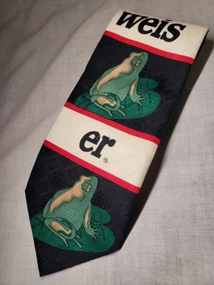 Budweiser пиво мужчин галстук лягушки 90-х Anheuser Busch новинка 1995 винтажный 57 «x 4» - Изображение 1 из 4