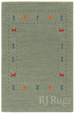 Tribal Gabbeh Gray Wool Rug 8x10 ft – Handloom Area Rug Carpet for Living room - Image 1 of 4