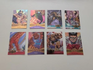 Tarjetas Marvel Metal Thanos, Thing, Fantastic Four, Kraven, Doc Octopus. Lote de 8. - Imagen 1 de 6