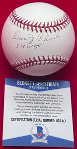Dusty Rhodes "1954 World Series MVP '54 WS" Signed Autographed Baseball Auto BAS - Picture 1 of 3