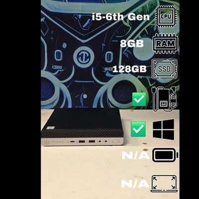 HP EliteDesk 800 G3 Mini 35W — i5 6th Gen · 8GB RAM · 128GB · Windows 11 Pro P10 - Image 1 of 4