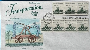 GAMM Cachets 1898 Railroad Handcar Rochester NY Transportation Colored Swindall  - Picture 1 of 2