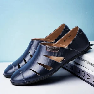 Echtleder Halbschuhe Mode Aushöhlschuhe Bequem Cool Walking Flats Schuhe - Bild 1 von 27