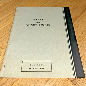 1940 (Illinois) FACTS ON CHAIN STORES BOOK, Institute of Distribution Book - Picture 1 of 14