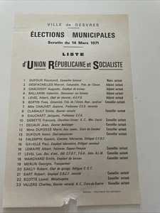 Tract Profession de Foi Municipales 1971 Pas-de-Calais Desvres URS - Picture 1 of 1