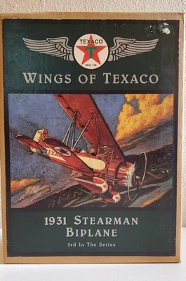 Banco de monedas/diecast ERTL 1931 Stearman Biplane Wings of Texaco perfecto estado Foto 1 de 4