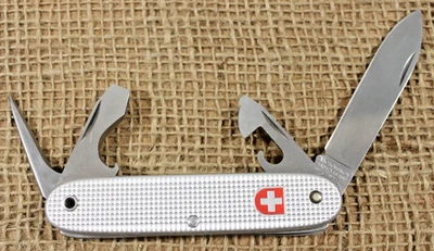 Victorinox Swiss Army Knife 89 Soldier 4 Blade Folding Pocket Silver Switzerland - Image 1 of 4