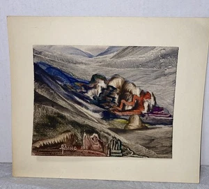 Small Antique Landscape Watercolor Painting Signed By Artist 1930’s ? - Picture 1 of 5