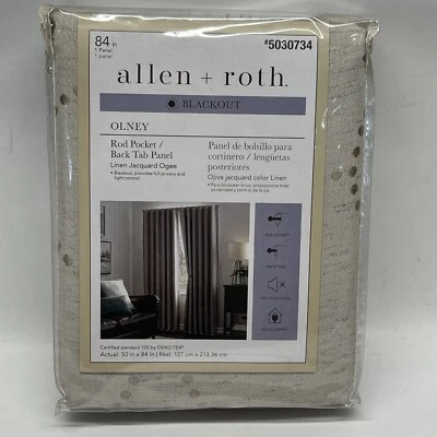 Panel de cortina individual lengüeta trasera forrada térmicamente apagón lino 84 pulgadas Allen + Roth Foto 1 de 4