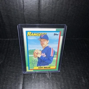 Gary Mielke signiert 1990 Topps #221 Baseballkarte Texas Rangers Autogramm AU - Bild 1 von 5
