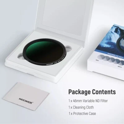 NEEWER 46mm HD Variable ND Water Repellent Filter ND2-ND32(1-5 Stops) No X Cross - Image 1 of 4