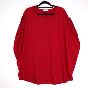 Metalicus Womens Top One Size Maroon Red Relaxed Short Sleeve Tunic Blouse - Picture 1 of 9