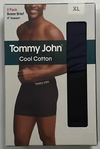 Tommy John Cool Cotton 4" Boxer Briefs 2 Pack Mens XL Navy Black 39-42 New $55 - Picture 1 of 9