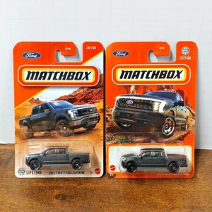 Lot of 2 Matchbox 2022 Ford F-150 Lightning Trucks Black 28/100, 2024 Mattel - Picture 1 of 2