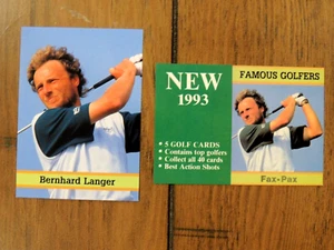 BERNHARD LANGER 1993 UK FAX PAX BERÜHMTE GOLFER #1 + HEADERKARTE GOLFLEGENDE - Bild 1 von 1