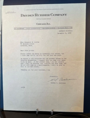 MICKEY COCHRANE AUTOGRAPH SIGNED TYPED LETTER 1939 TLS PSA DNA BOLD MINT AUTO - Image 1 of 4