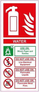 FEUERLÖSCHER WASSER AUFKLEBER SCHILD Gesundheit und Sicherheit 200x85mm - Bild 1 von 4