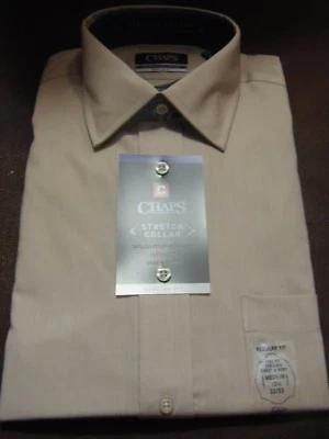 CHAPS - CAMISA DE VESTIR - HOMBRE - BEIGE - TALLA 15 1/2 (32-33) (CL-A-117) Foto 1 de 4