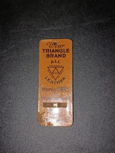 Vintage Triangle Brand All Leather Shoes Advertising Metal Sign Whistle Keychain - Picture 1 of 7