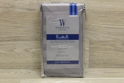 Wamsutta 500 Thread Count PimaCott Damask Stripe Full Bed Skirt in Grey - Image 1 of 3