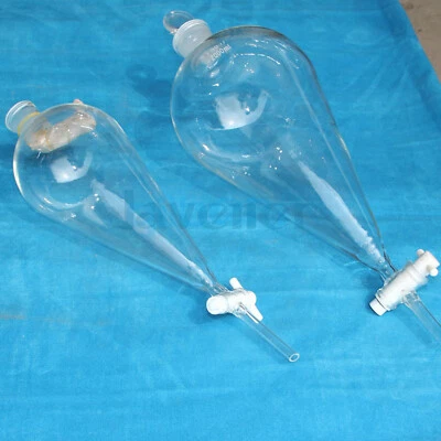 60/125/250/500ml Standard Stopper Pear Shaped Separatory Funnel & PTFE Stopcock - Image 1 of 4