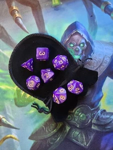 D&D/RPG Polyhedral Dice Set (7pc.) w/ Black Carrying Pouch - Picture 1 of 25