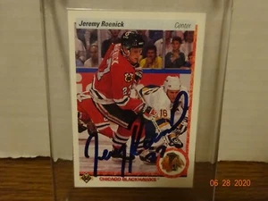 Autógrafo Jeremy Roenick Chiacgo Black Hawks cubierta superior CArd - Imagen 1 de 2
