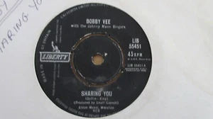 Bobby Vee Sharing You 7" 1962 **VG** - Imagen 1 de 1