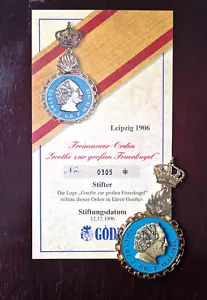 Göde Abzeichen Leipzig Freimaurer Orden --Goethe zur großen Feuerkugel-- - Bild 1 von 5