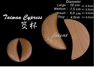 Ying Yang Prophecy Divination Cypress Jiaobei Fortune Crescent Moon Blocks 檜木筊杯 - Picture 1 of 5
