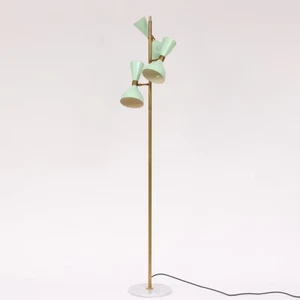 1920s Mid Century Italian Style Brass Floor Lamp with Base and Cone Shaped - Picture 1 of 9