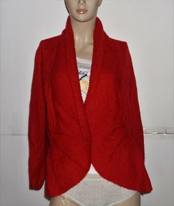 NEU Zopfmuster Rüschen Schalkragen Strickjacke Pullover 24434 rot XL - Bild 1 von 4