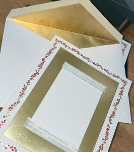 3+ Boxes Gilded Berries WILLIAM ARTHUR FLAT PHOTO CARDS LINED ENVELOPES 37 CARDS