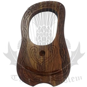 Lira Arpa 10 Metal Cuerdas Shesham Madera Celta Nudo Trabajo Diseño Libre Llave - Imagen 1 de 1