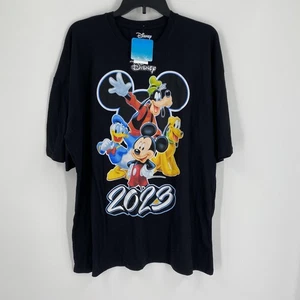 Disney Black T-Shirt with Mickey and Friends Graphic 2023 size 2XL New - Picture 1 of 3