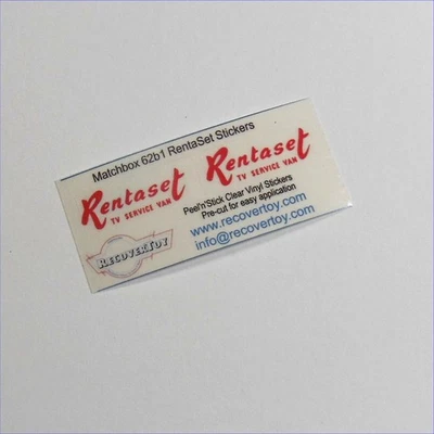 Matchbox Lesney 62 b1 Commer TV Service Van Rentaset Pre-cut Sticker Set - image 1 of 3