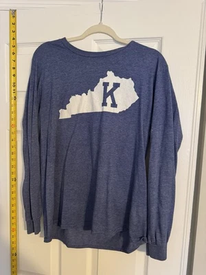 Anvil Women’s Large Crew Neck Navy Blue Kentucky Long Sleeve Shirt - Image 1 of 4