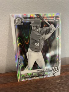 2021 Bowman Chrome DAYLEN LILE #BDC-18 🔥 1ST Black & White RayWave Rookie RC - Picture 1 of 3