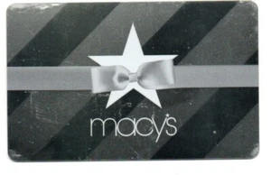 Macy's Silver Present & Bow Shiny Gift Card No $ Value Collectible Macys - Picture 1 of 1