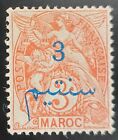 Maroko Francja znaczek 1911 Blanc Hiszpańska dopłata SN# FR-MA 28 MLH Partia 247