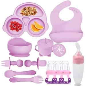 Silicone Baby Feeding Set,Miicasa Baby Led Weaning Supplies Kit Wit... Fast Ship - Picture 1 of 7
