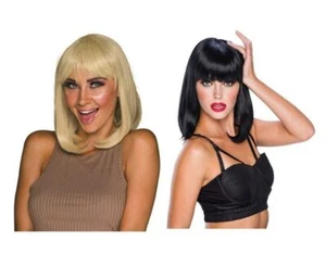 Ladies 50s Greaser Peggy Sue Wig Fancy Dress Blonde Black Wig Costume Accessory - Picture 1 of 3