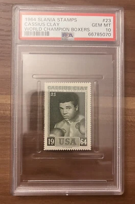 1964 Slania Stamps World Champion Boxers Cassius Clay Muhammad Ali PSA 10 - Image 1 of 3
