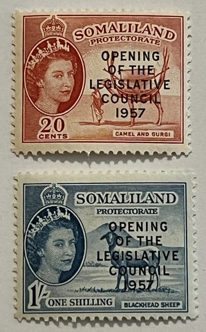1957 SOMALILAND MINT MH STAMPS OPENING OF LEGISLATIVE COUNCIL QUEEN ELIZABETH II Cover